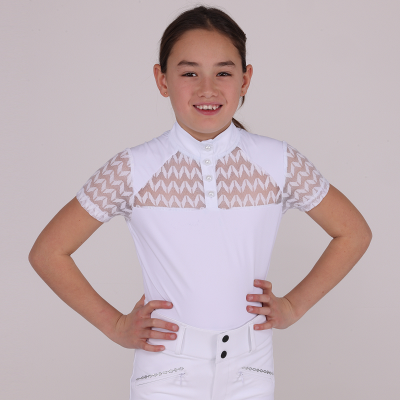 Aubrion Young Rider Optima VX Show Shirt - White-6