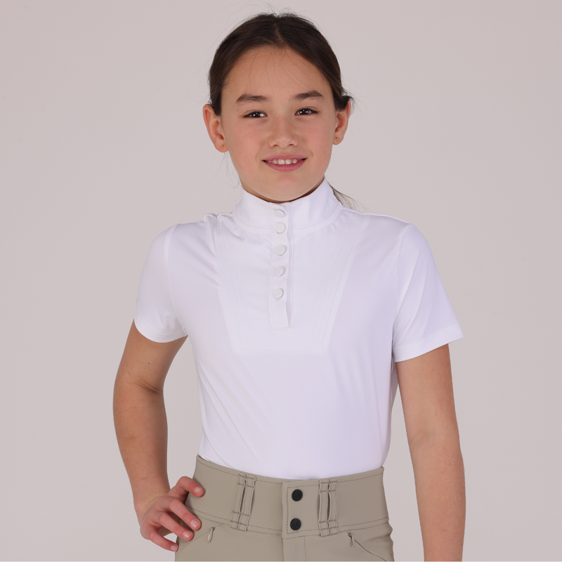 Aubrion Young Rider Optima MX Show Shirt - White-5