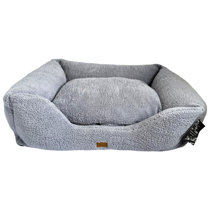 Hem and Boo Supersoft Fleece Rectangular Dog Bed - Dark Grey - Large
