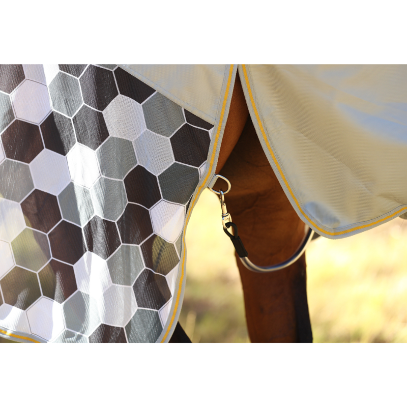 Equilibrium Field Relief Waterproof Detachable Neck Fly Rug - Grey/White-7