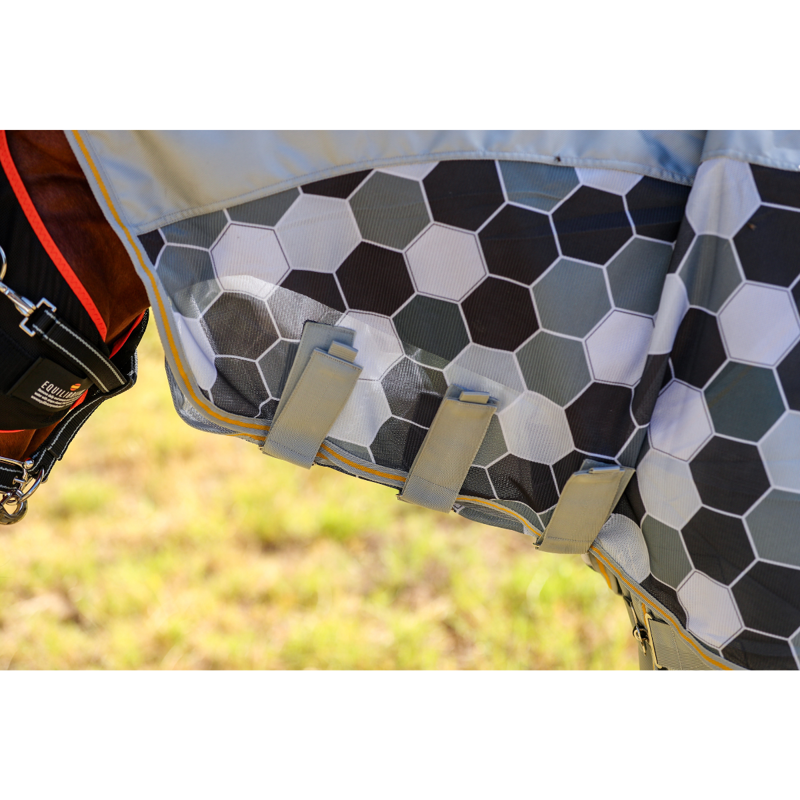 Equilibrium Field Relief Waterproof Detachable Neck Fly Rug - Grey/White-8