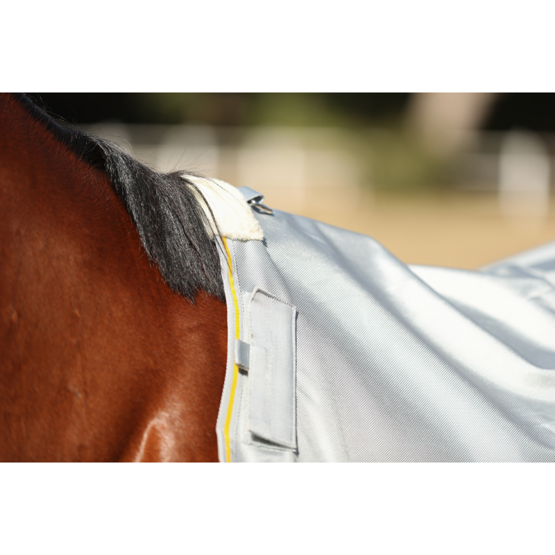 Equilibrium Field Relief Waterproof Detachable Neck Fly Rug - Grey/White-9