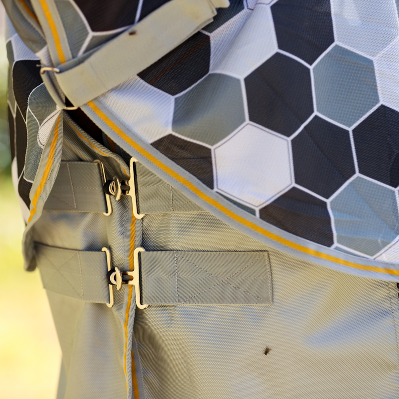 Equilibrium Field Relief Waterproof Detachable Neck Fly Rug - Grey/White-11