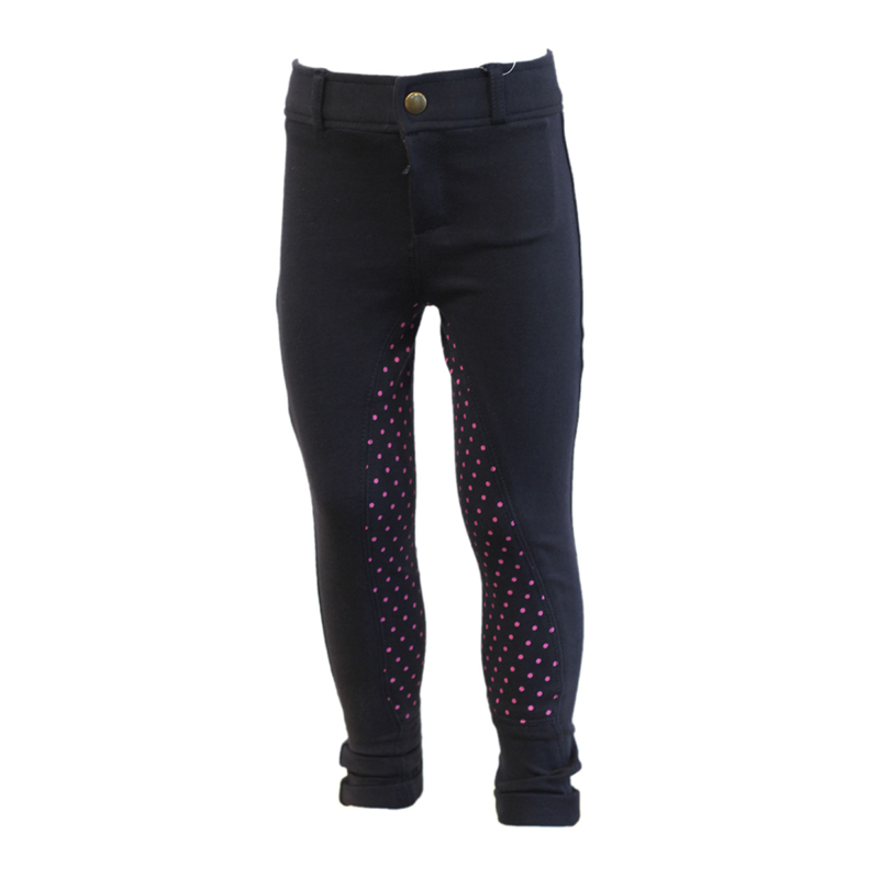 Equi-sential Junior Spotty Jodhpurs - Navy/Azalea