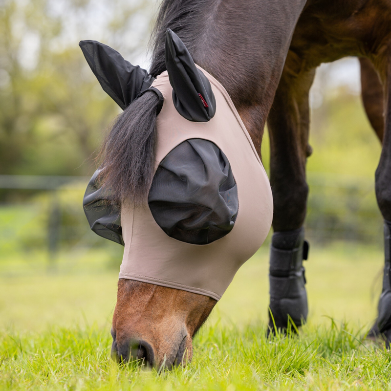 LeMieux Bug Relief Half Fly Mask - Walnut-1