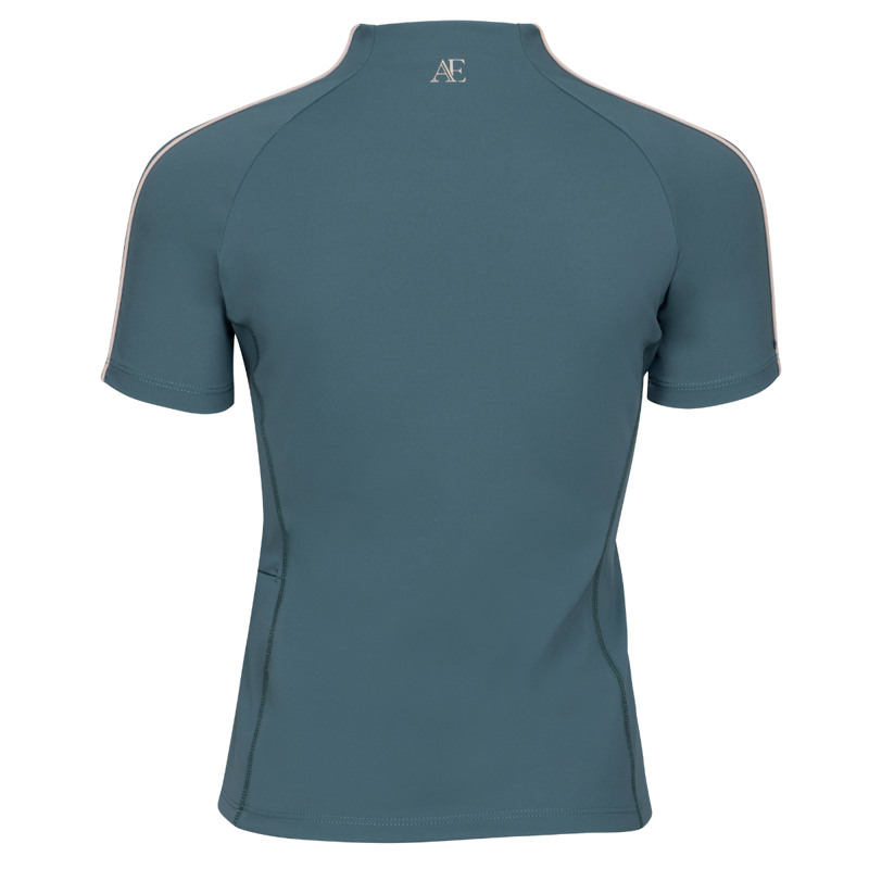 Aubrion Equestrian Young Rider Short Sleeve Base Layer - Thyme-1