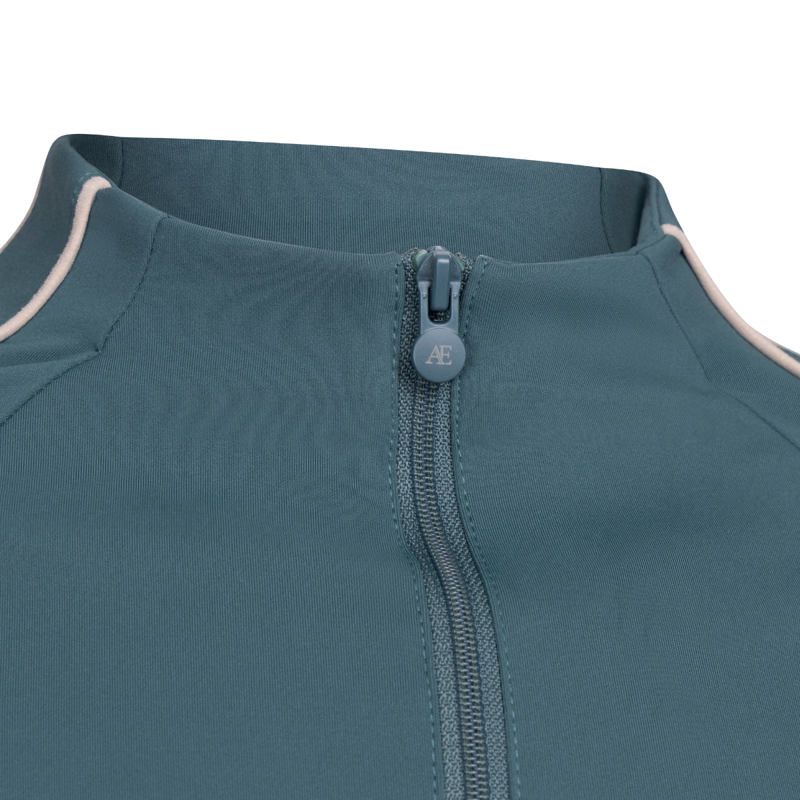 Aubrion Equestrian Young Rider Short Sleeve Base Layer - Thyme-6