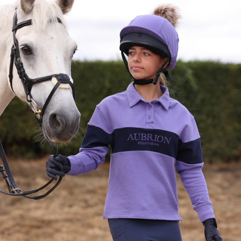 Aubrion Equestrian Young Rider Button Sweatshirt - Midnight/Heather-7