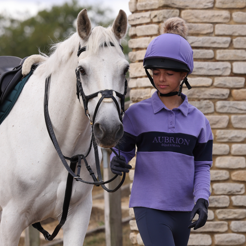 Aubrion Equestrian Young Rider Button Sweatshirt - Midnight/Heather-8