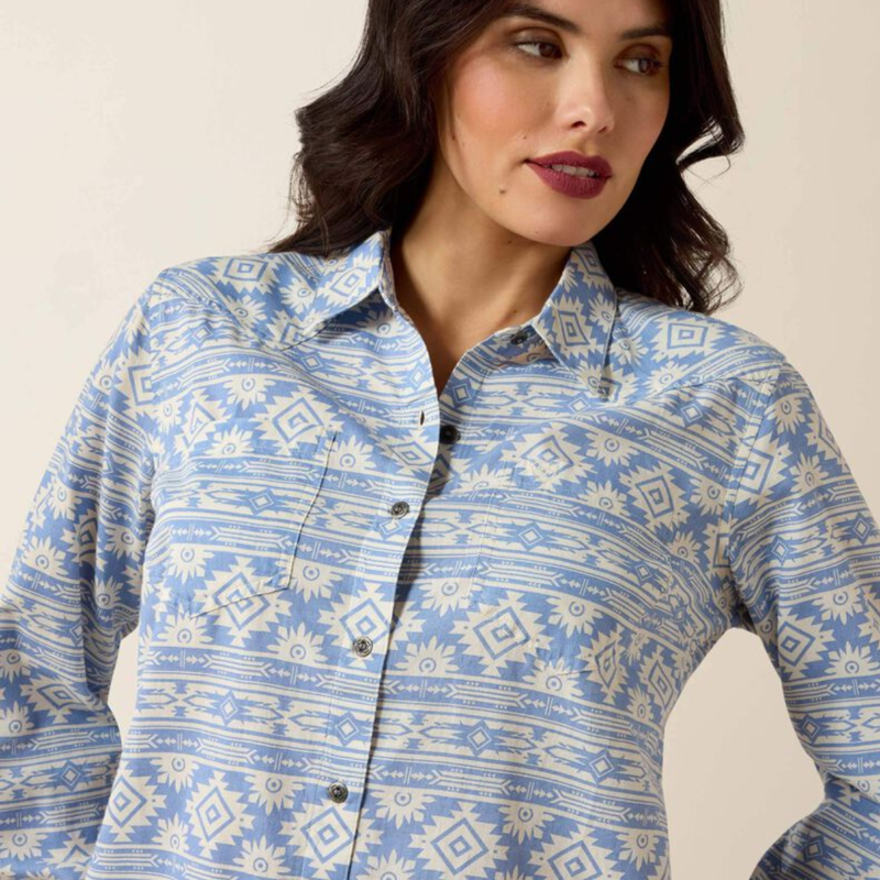 Ariat Women's Billie Jean Shirt - Ashleigh Blue Crystal Southwest-3