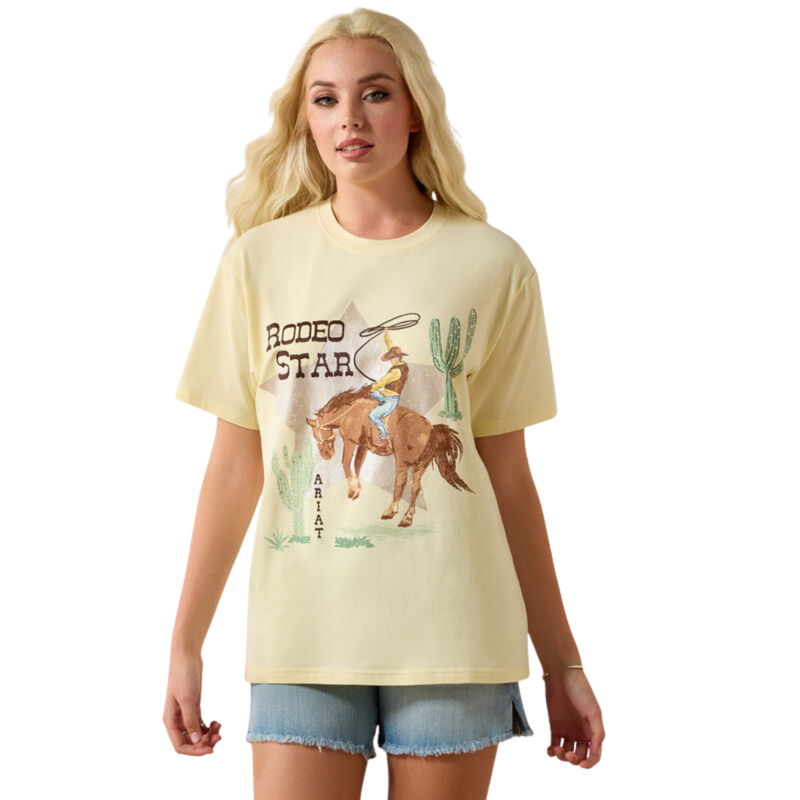 Ariat Women's Rodeo Star Boyfriend T-Shirt - Pear Sorbet