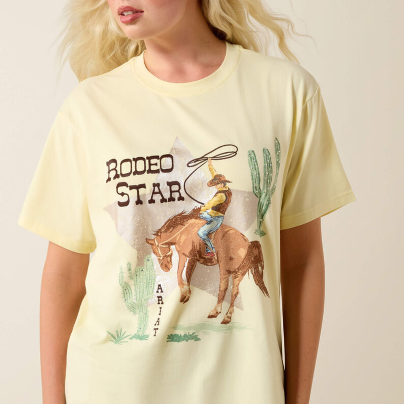 Ariat Women's Rodeo Star Boyfriend T-Shirt - Pear Sorbet-3