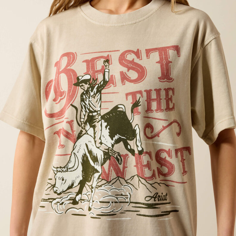 Ariat Women's Bull Rider Arched T-Shirt - French Oak-3