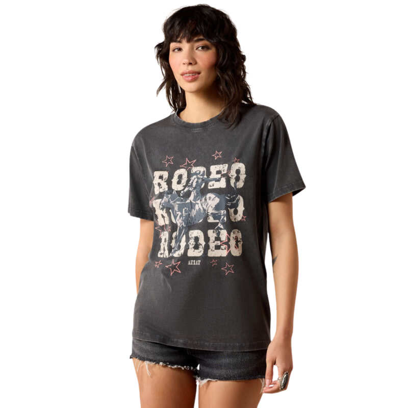 Ariat Women's Star Spangled Rodeo T-shirt - Charcoal Mineral Wash