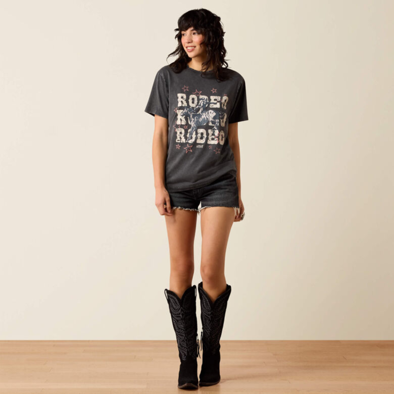 Ariat Women's Star Spangled Rodeo T-shirt - Charcoal Mineral Wash-2