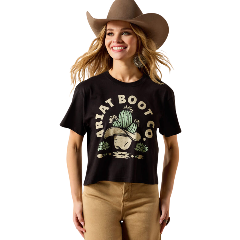 Ariat Women's Cacti Cowboy Hat T-Shirt - Black