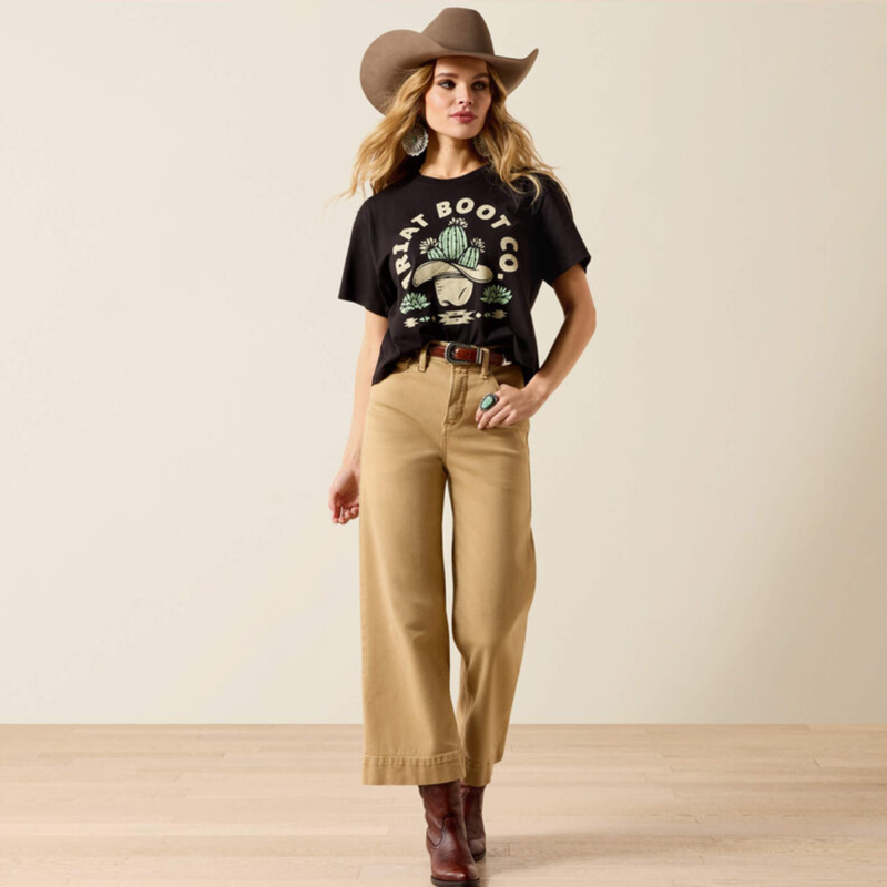 Ariat Women's Cacti Cowboy Hat T-Shirt - Black-2