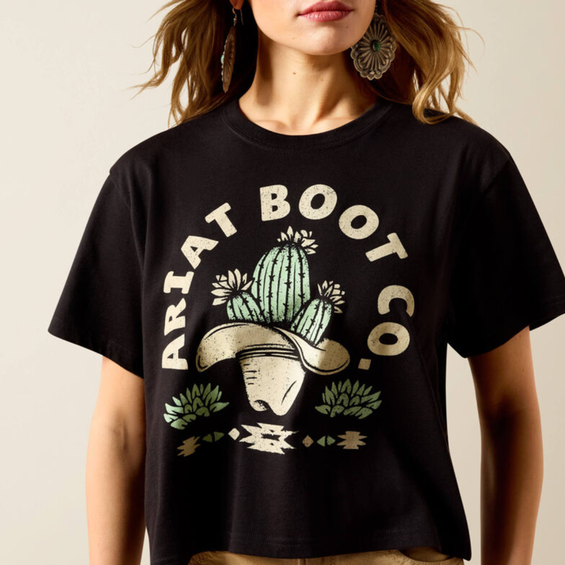 Ariat Women's Cacti Cowboy Hat T-Shirt - Black-3