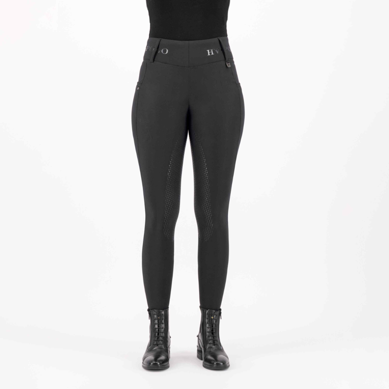 HV Polo Children's Favourite Full Grip Riding Tights - Black-2