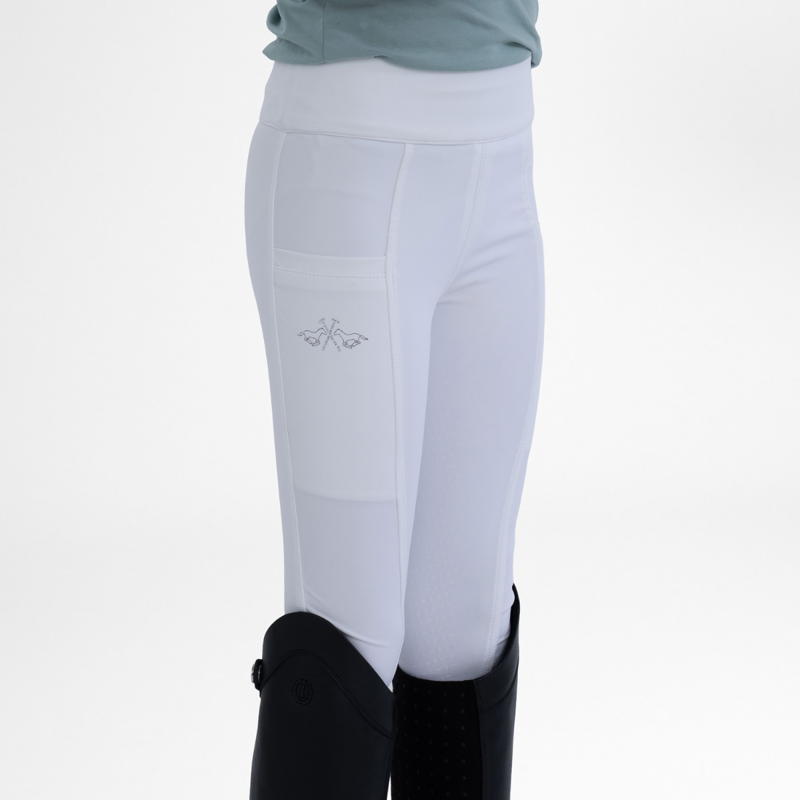 HV Polo Children's Lotte Riding Tights - White-2