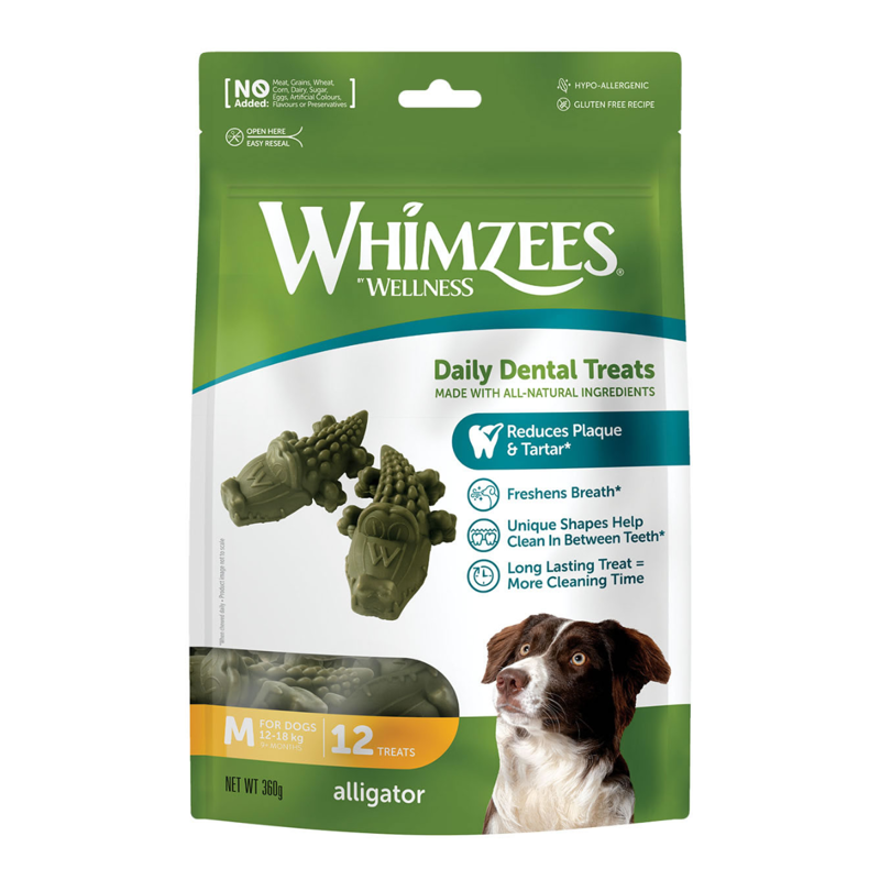 Whimzees Alligator - Medium x 12 Treat Pack
