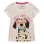 Joules Girls' Astra Applique Cotton T-Shirt - White Dogs