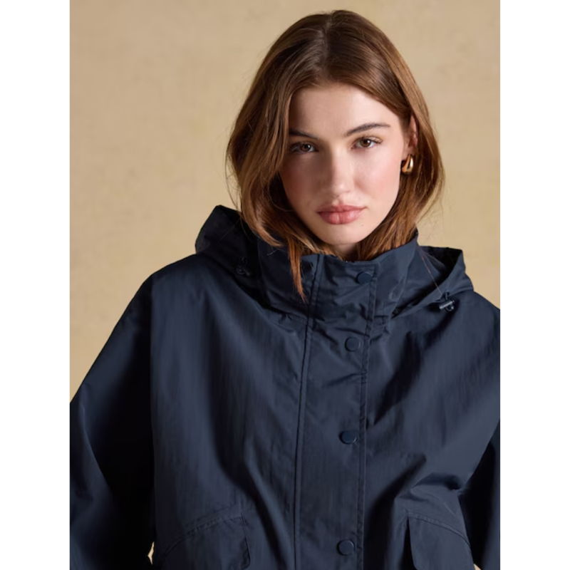 Joules Ladies Hove Waterproof Windbreaker Jacket - Navy-6