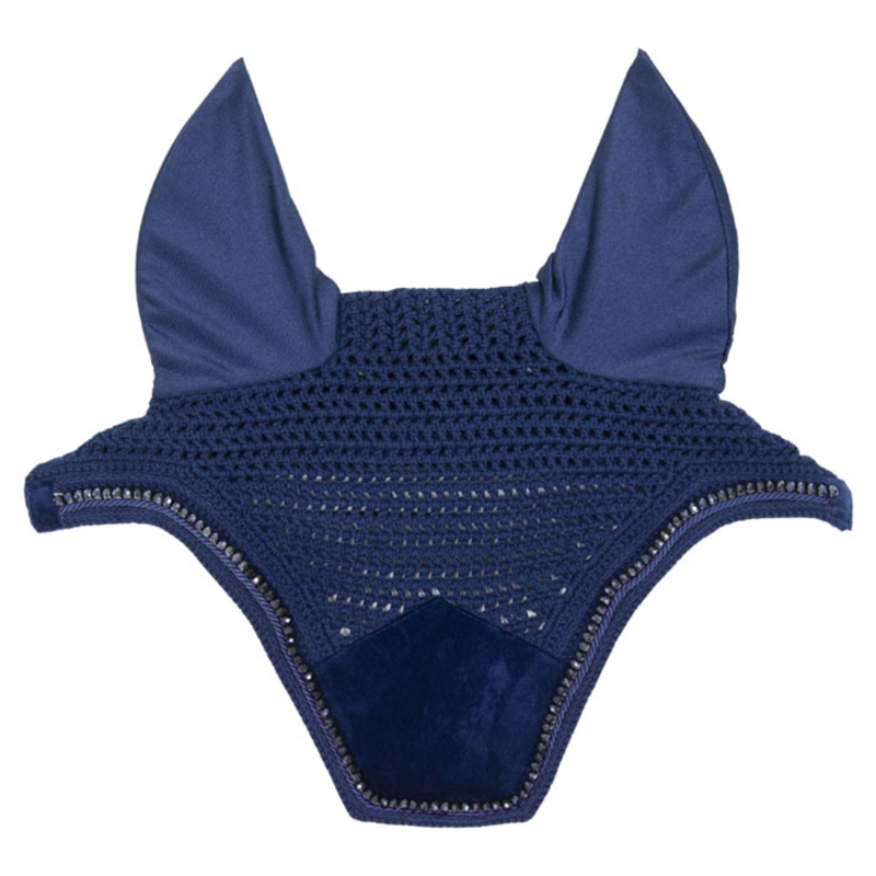 Kentucky Wellington Velvet Pearls Fly Veil Full - Navy