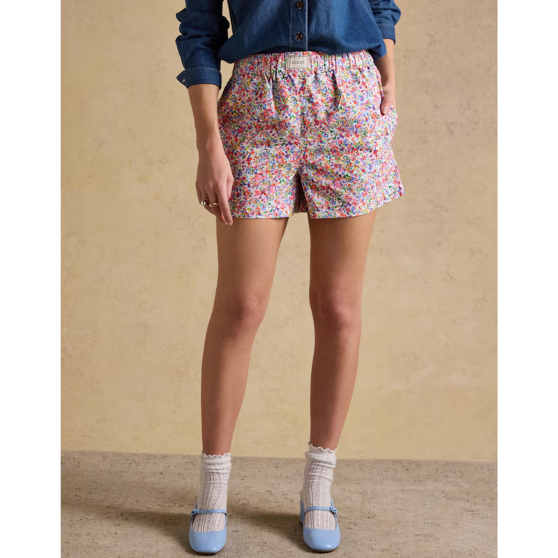Joules Ladies Amara Pull On Cotton Shorts - Multi Ditsy-1