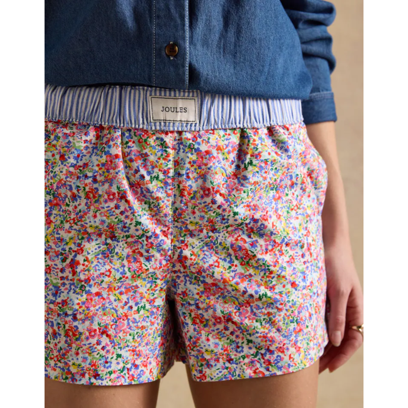 Joules Ladies Amara Pull On Cotton Shorts - Multi Ditsy-5