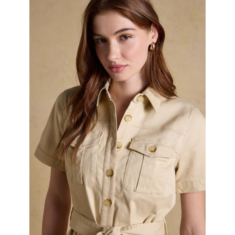 Joules Ladies Meredith Chino Dress - Sandshell-4