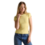 Joules Ladies Sophie Short Sleeve Ribbed T-Shirt - Yellow Stripe