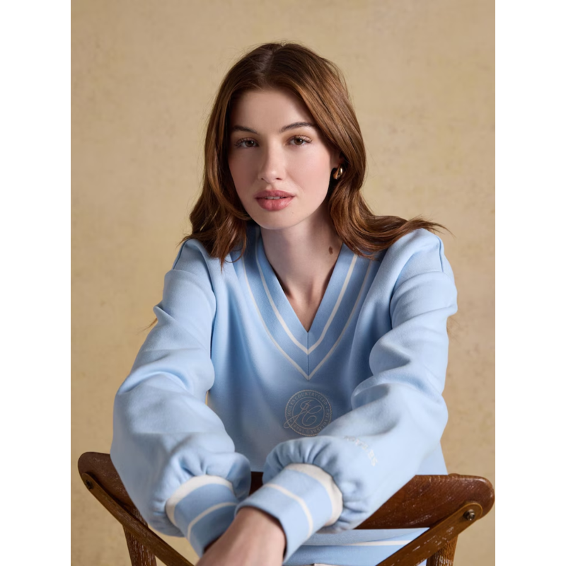 Joules Ladies Embroidered Sporty Sweatshirt - Blue-3