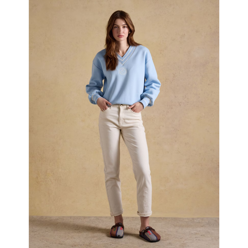 Joules Ladies Embroidered Sporty Sweatshirt - Blue-4