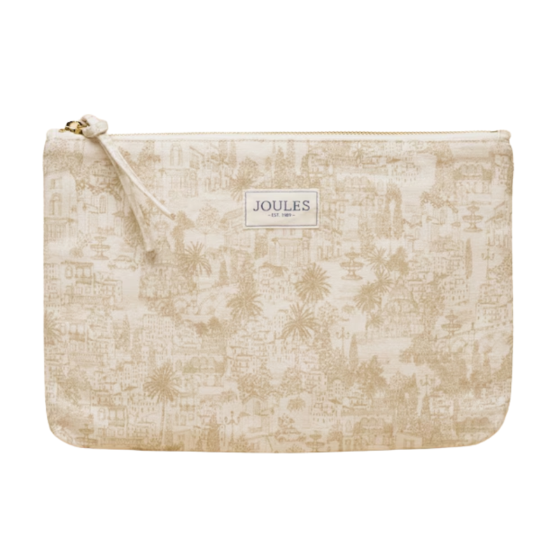 Joules Ladies Carrywell Pouch - Neutral Toile De Jouy