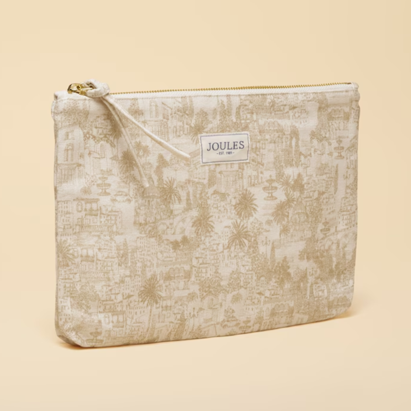 Joules Ladies Carrywell Pouch - Neutral Toile De Jouy-1