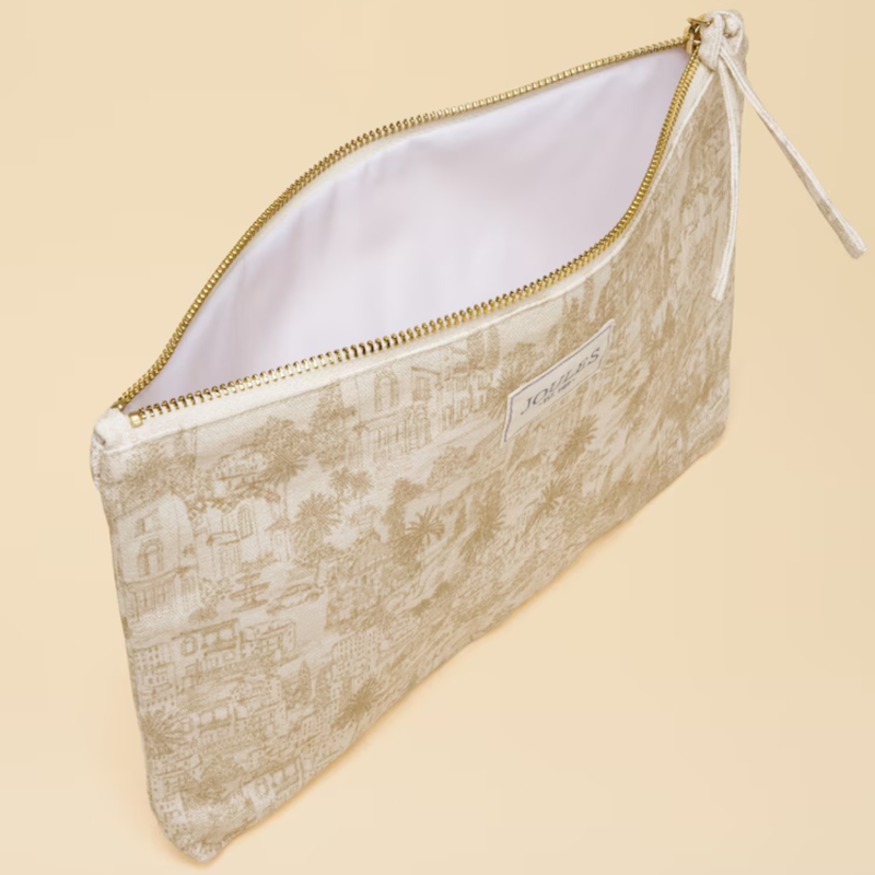 Joules Ladies Carrywell Pouch - Neutral Toile De Jouy-3
