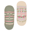Joules Ladies Bessie Invisible Socks 2 Pack - Cream Pink Green