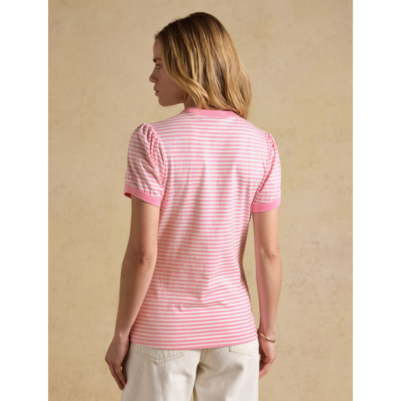 Joules Ladies Erin T-Shirt - Pink Stripe-2