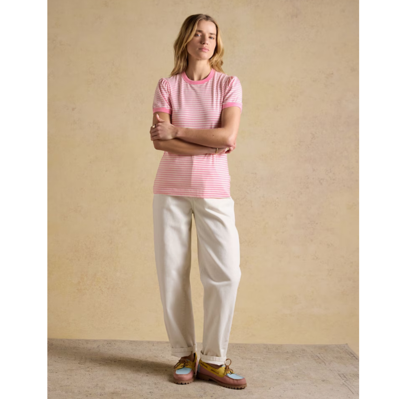 Joules Ladies Erin T-Shirt - Pink Stripe-3