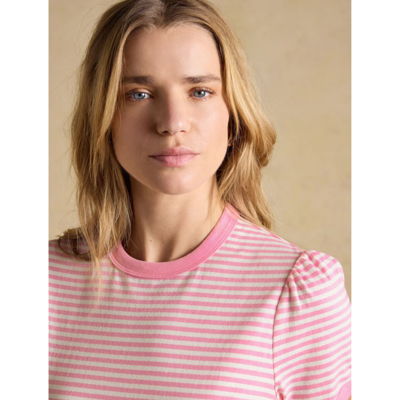 Joules Ladies Erin T-Shirt - Pink Stripe-4