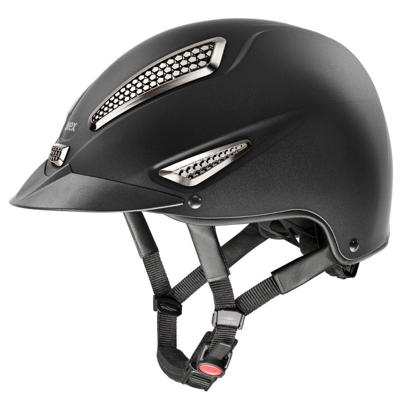 Uvex Perfexxion III Chrome Riding Hat - Black Mat