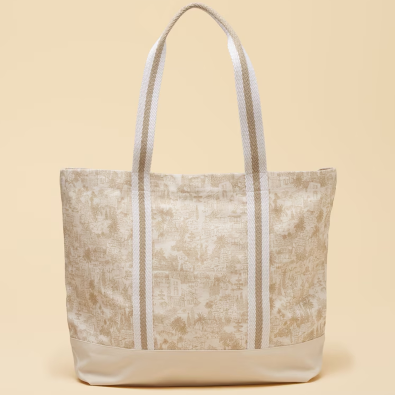 Joules Ladies Promenade Beach Bag - Neutral Toile De Jouy-4