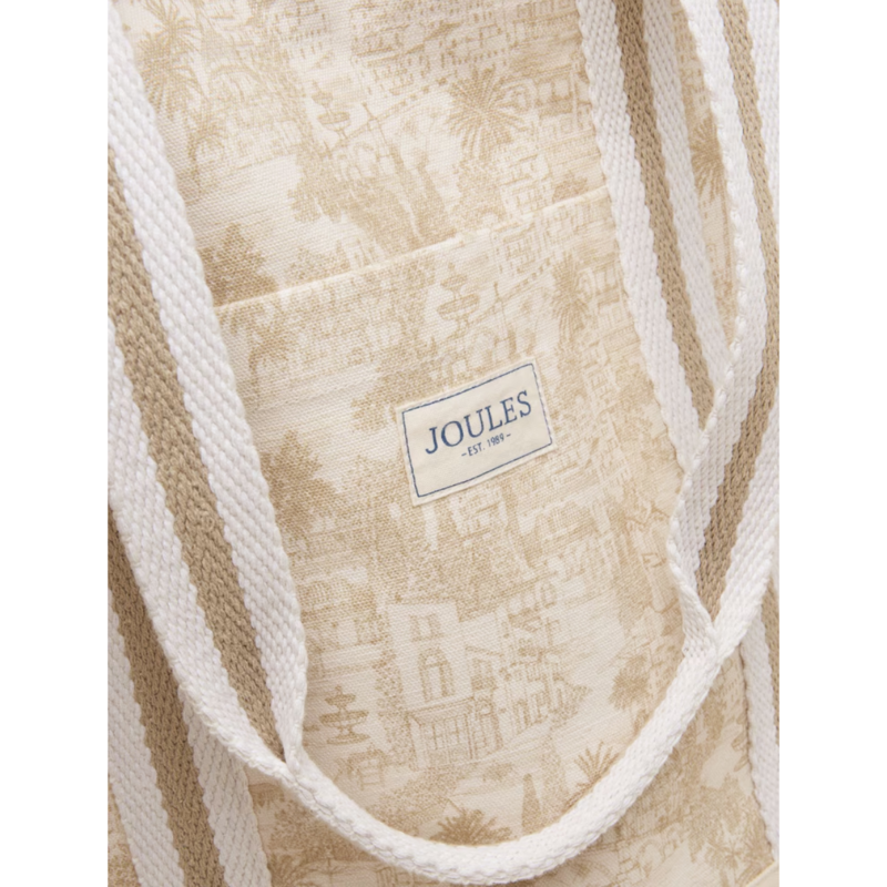 Joules Ladies Promenade Beach Bag - Neutral Toile De Jouy-5