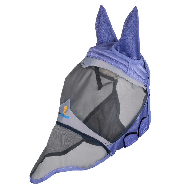 Shires FlyGuard Pro Fine Mesh Fly Mask with Ears and Nose - Sky-1