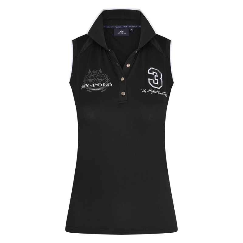 HV Polo Ladies Favouritas Tech Sleeveless Polo Shirt - Black