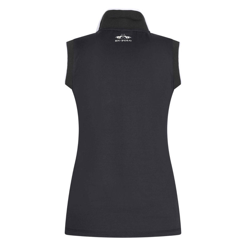 HV Polo Ladies Favouritas Tech Sleeveless Polo Shirt - Black-1