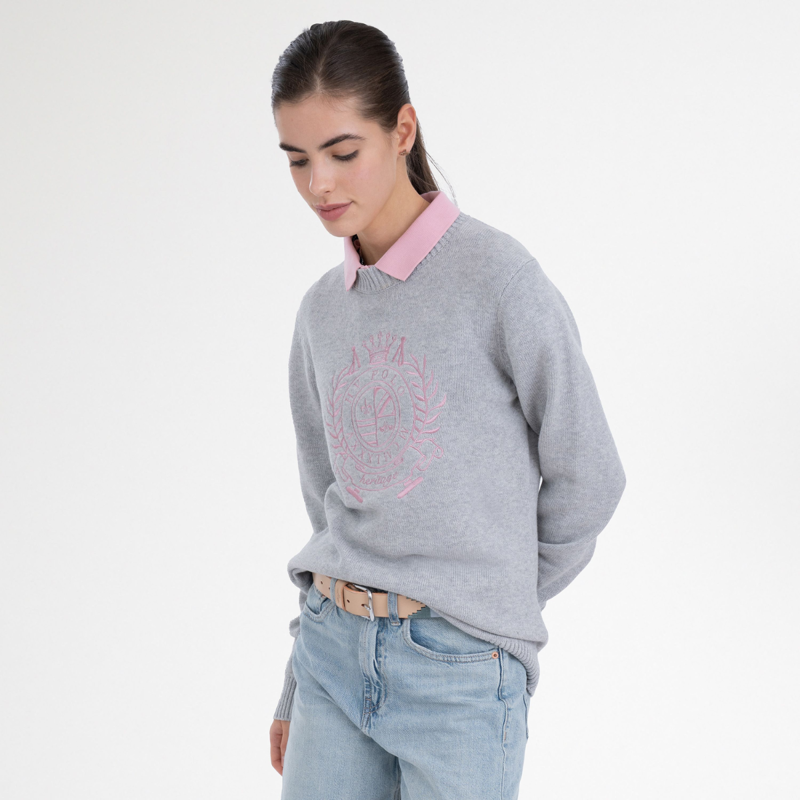 HV Polo Ladies Jordyn Pullover - Grey Melange-2