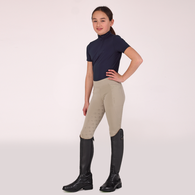 Aubrion Young Rider Optima GX Riding Tights - Beige-2
