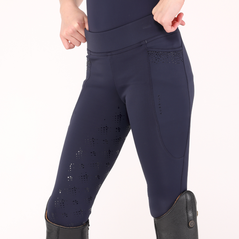 Aubrion Young Rider Optima GX Riding Tights - Navy-7